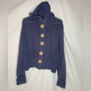 Willow hooded cardigan open weave sizeS long sleeve
